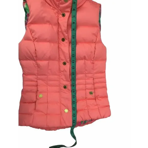 Lilly Pulitzer Isabelle Puffer Vest Size XXS Pink/Orange Women’s Girl’s - Picture 5 of 16